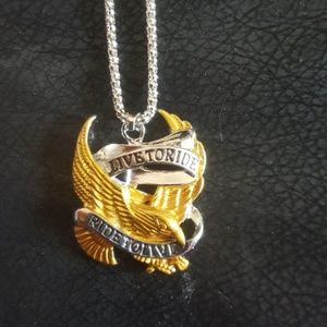 Silver & Gold Biker Style Necklace